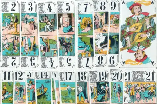 French Tarot Cards can be used to teach division.
