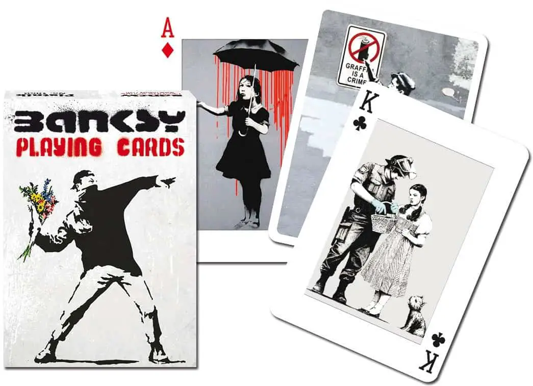 Banski Playing Cards, a single standard deck of playing cards featuring Banksy's works