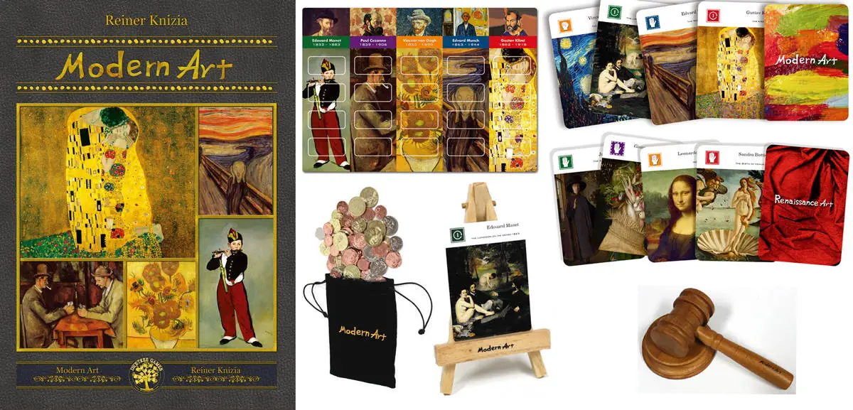 Modern Art is a korean board game that features famous paintings around the world