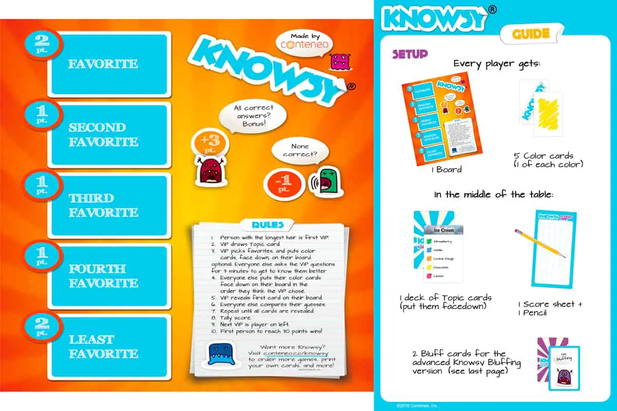 Knowsy (The Game Crafter), a fun game that develops empathy and strenghen relationships