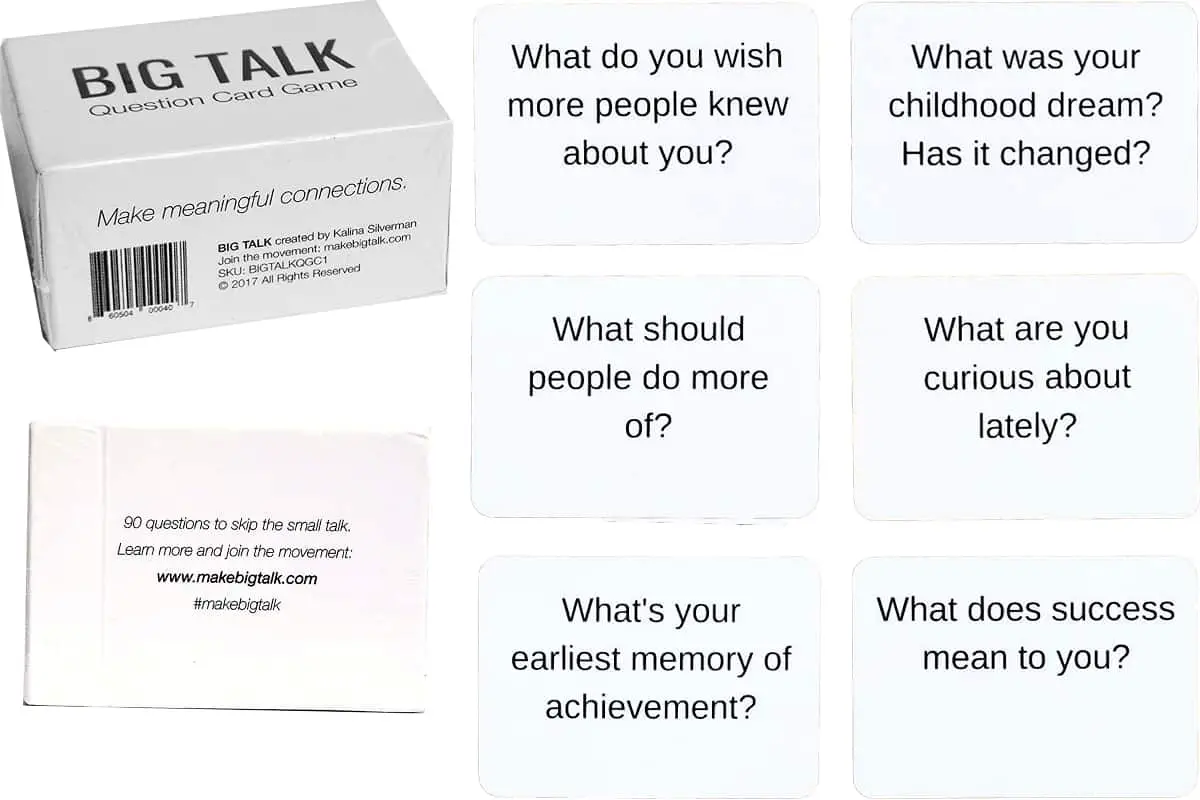 Big Talk (Kalina Silverman), a fun icabreaker card game to build meaningful connection