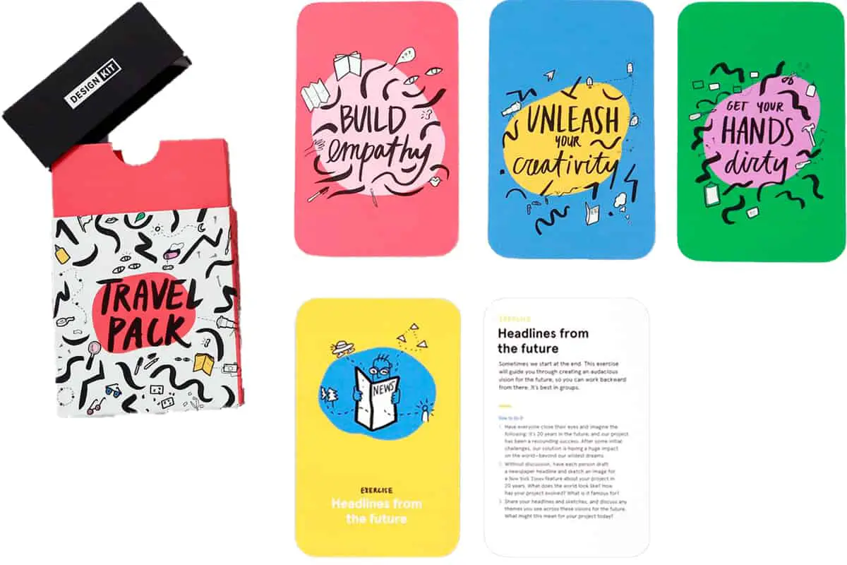 Design Kit Travel Pack is a card game that help you build empathy, collaboration and unleash creativity