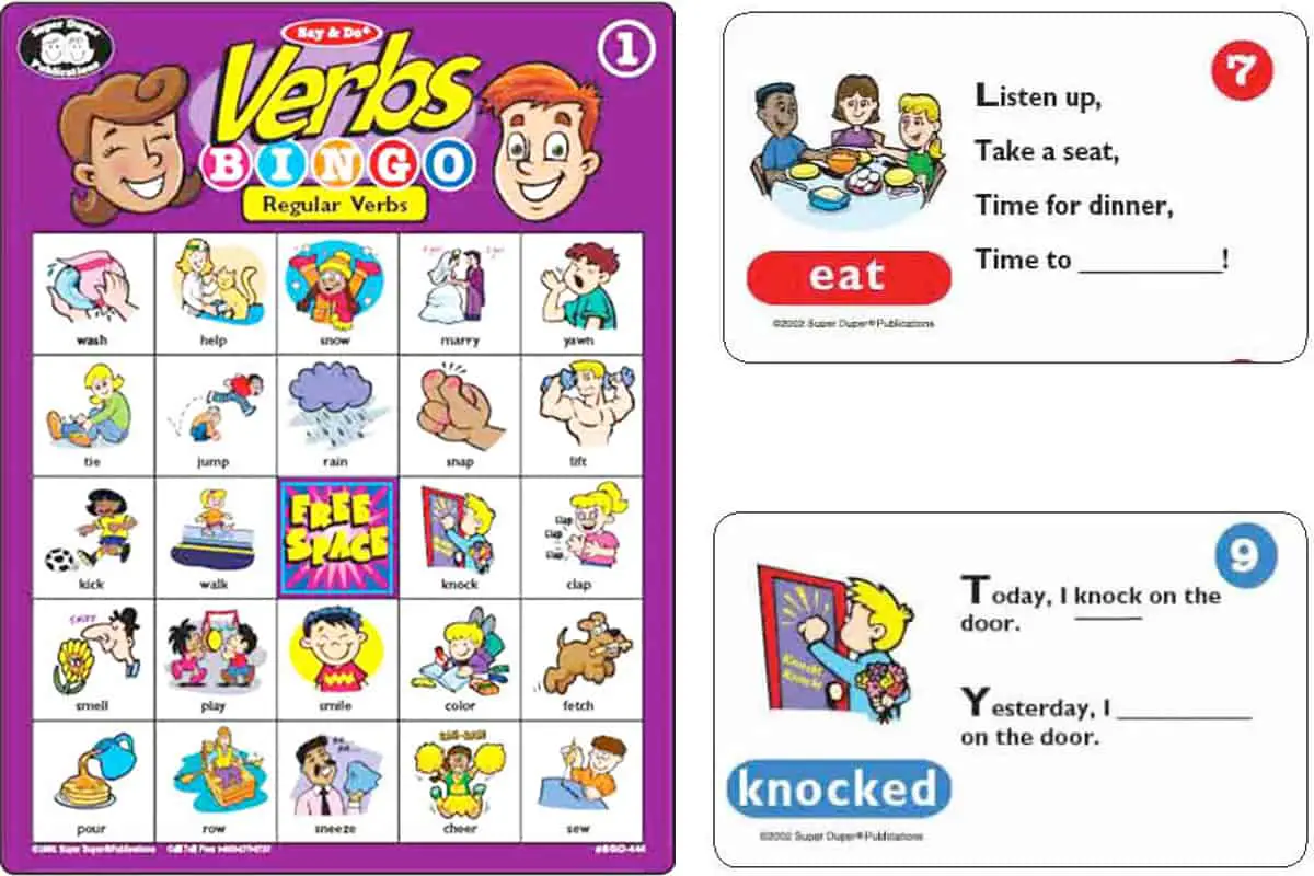 Verbs Bingo is a fun and innovative game to learn present and past tense verb forms 