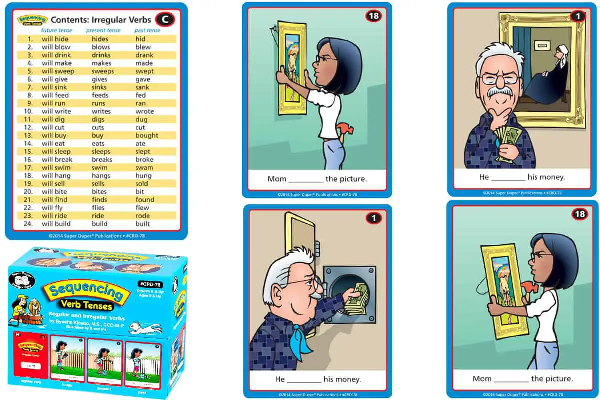 Sequencing Verb Tenses is a card game that help students recognize and use the past, present, and future tenses 