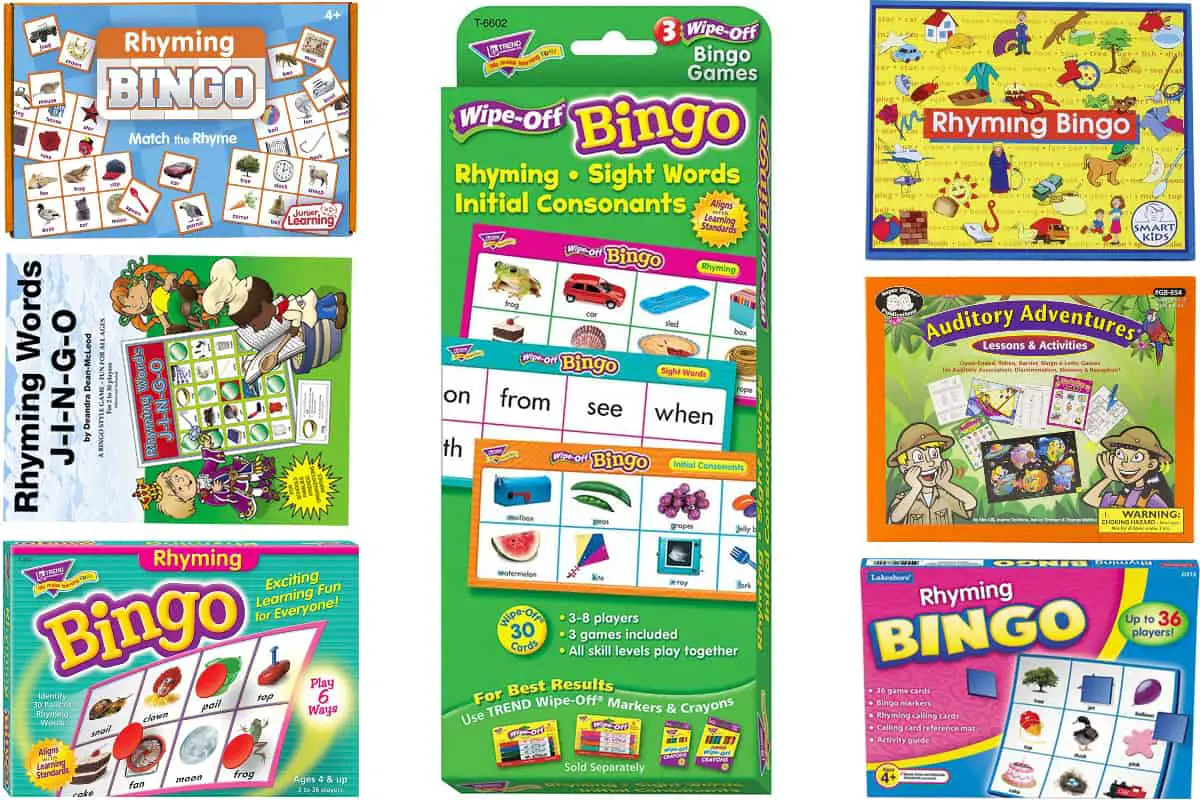 8 Rhyme Bingo Games for Schools and Families