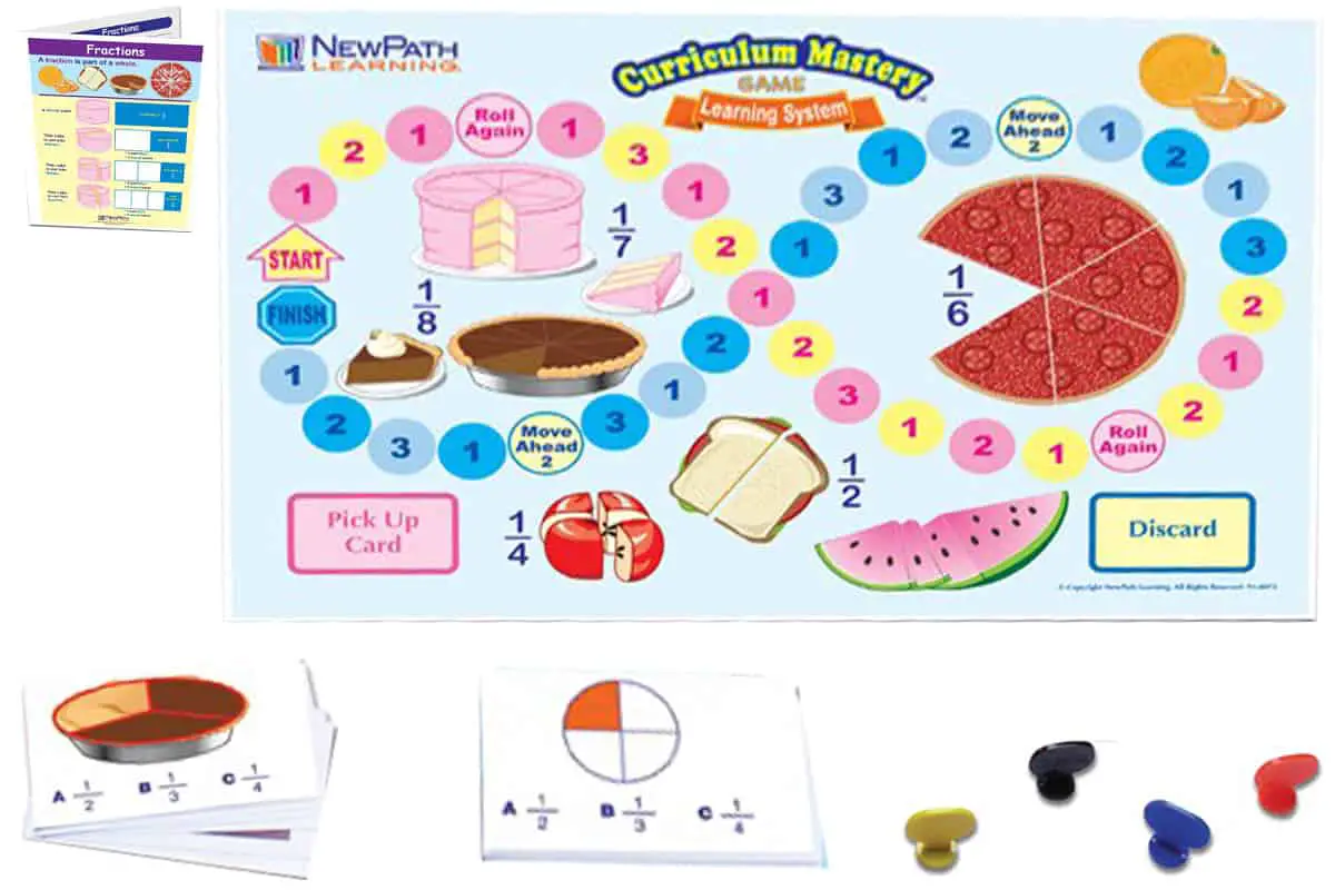 Set/42pcs Math Fractions Board Games Pie Pieces Numeracy Teaching Accessory 