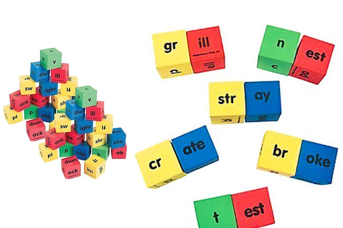 Reading Dice, a fun dice game to practice phonics and reading