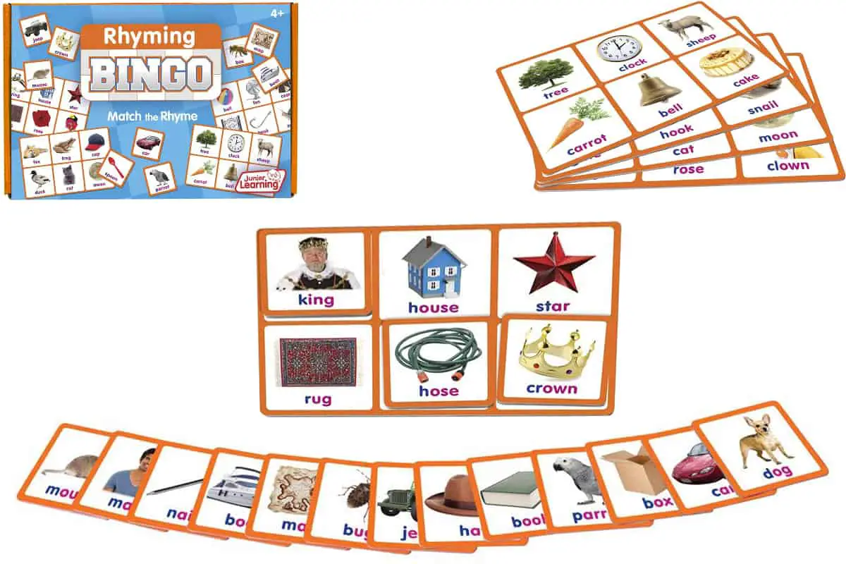 Rhyming Bingo (Junior Learning), a matching game to teach rhyming words