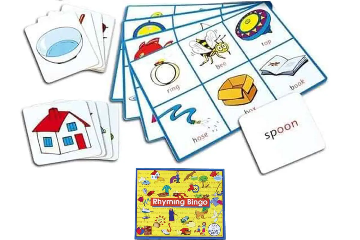 Rhyming Bingo (Smart Kids), a fun matching bingo game to learn rhyming words