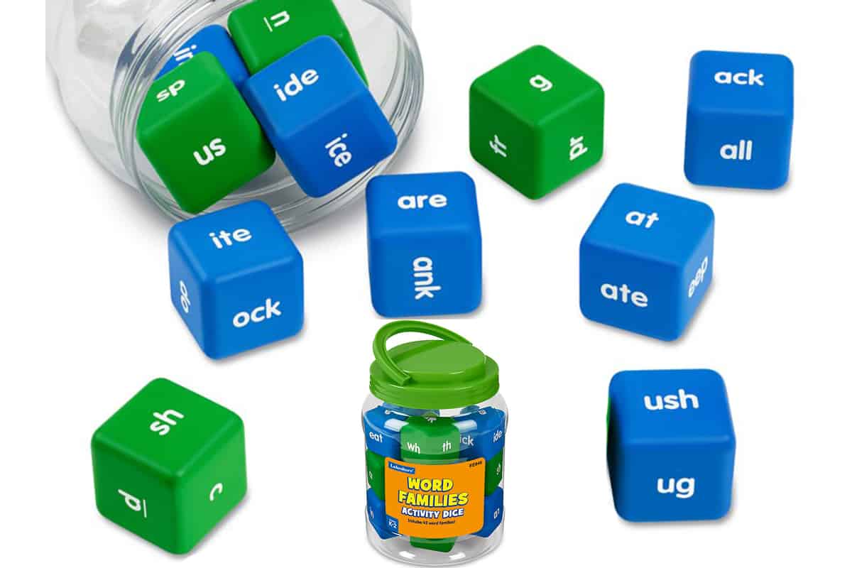 Word Families Giant Activity Dice, a game that helps kids practice essential reading skills