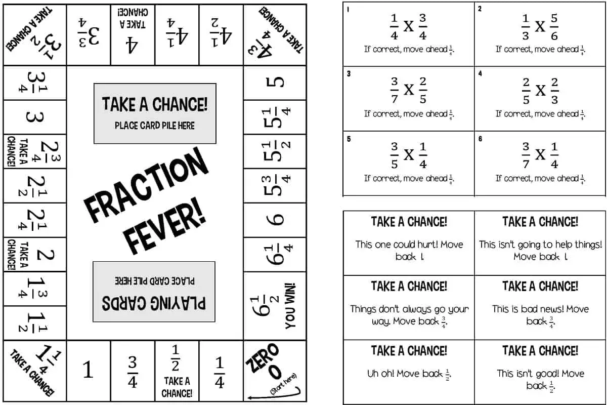 6 Printable Fraction Board Games For Multiplying And Dividing Fractions
