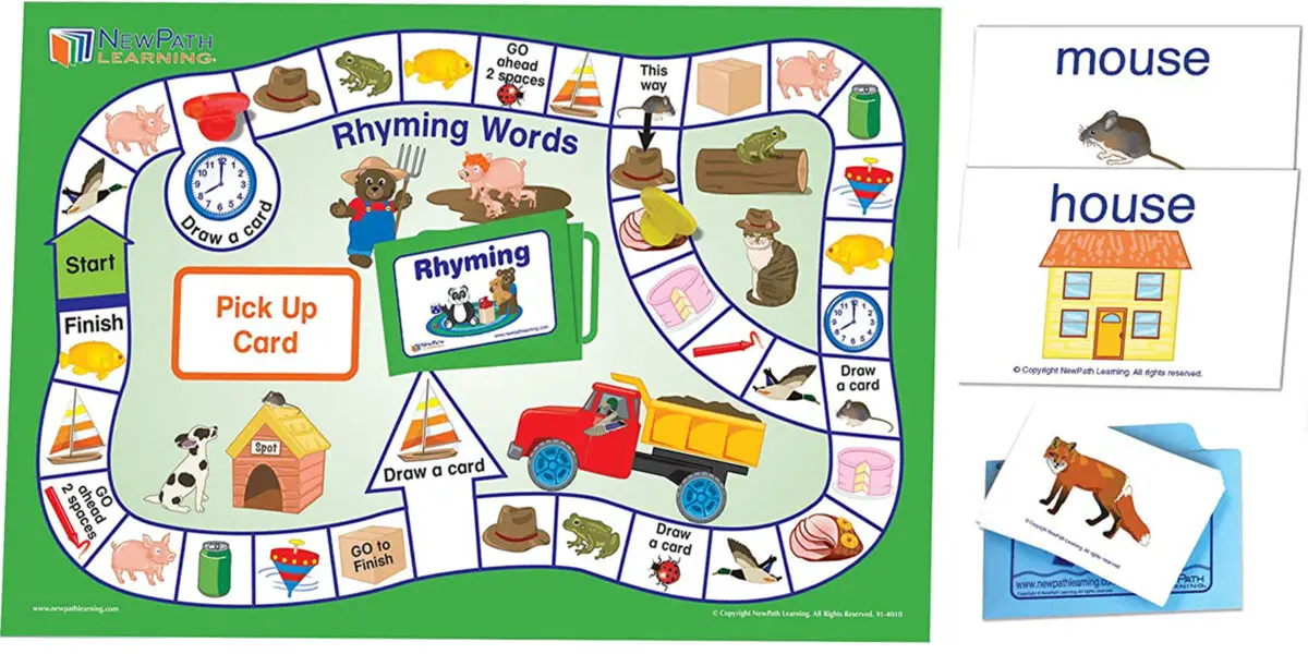 ELA Learning Center, a fun board game to teach letter sounds and rhyming words to kids
