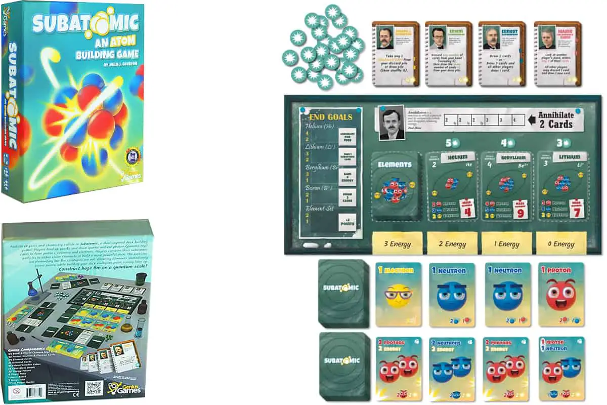 Subatomic, a well-designed physics board game for high and middle school students