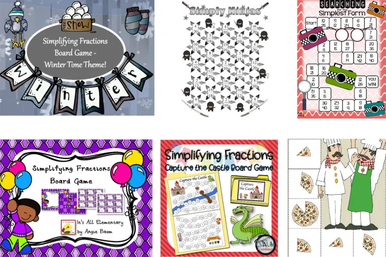 7 Printable Fraction Board Games For Identifying And Simplifying Fractions 6971