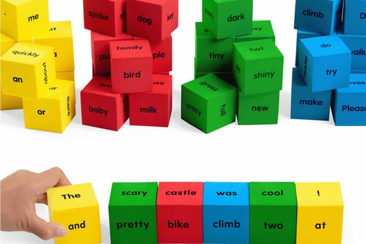 Giant Sentence Building Cubes, a fun dice game to build simple sentences.