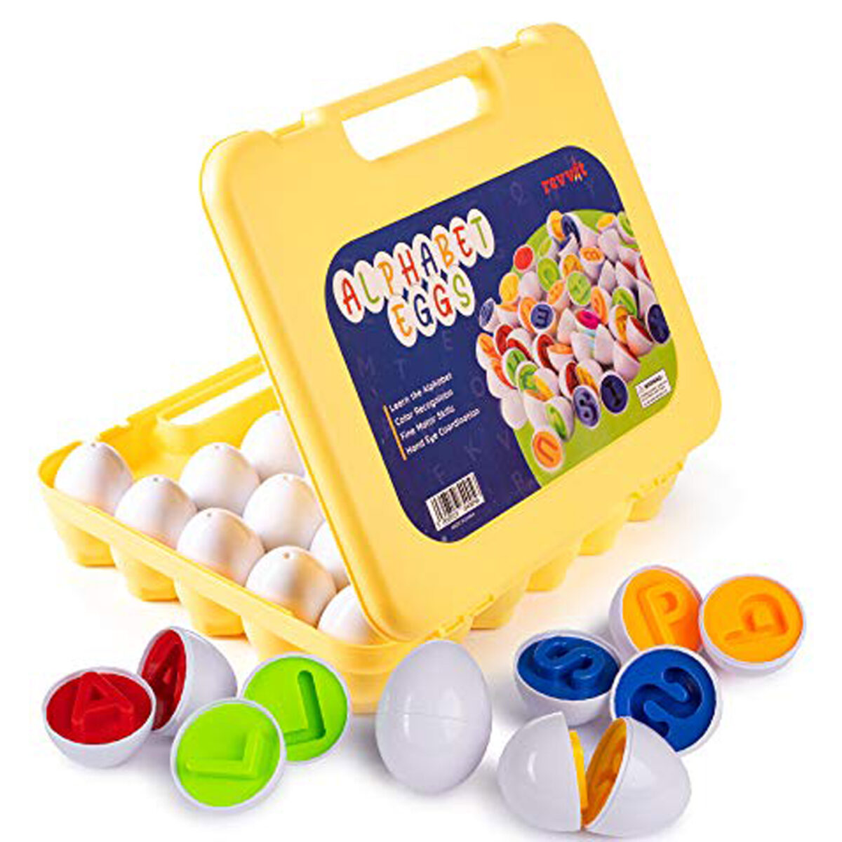 Matching Eggs (Revvit) is a matching game to help children learn the alphabet in uppercase letters.