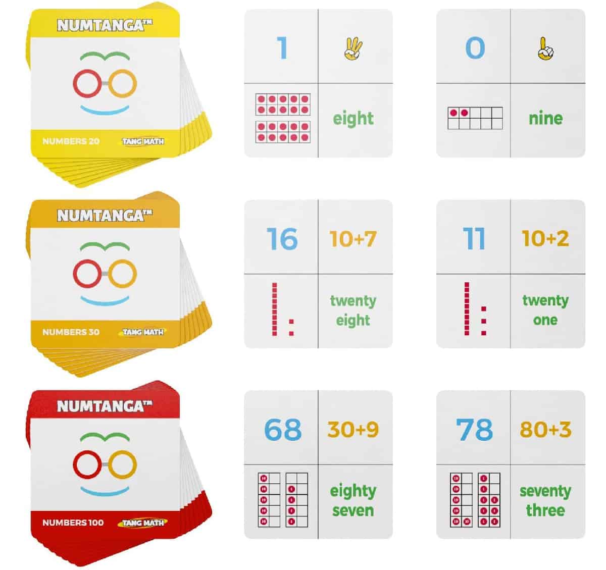 Numtanga Junior, a game to learn small number representations and place value.