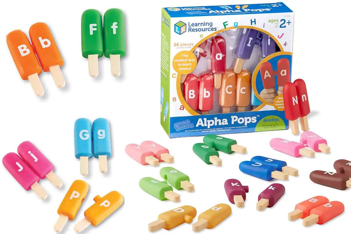 Smart Snacks Alpha Pops is a game to match the uppercase letters to lowercase letters.