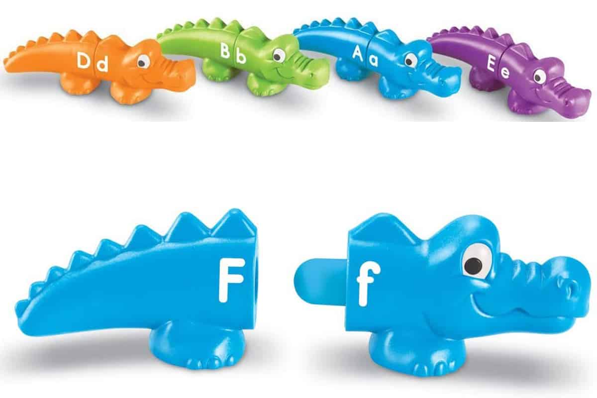 Snap-n-Learn Alphabet Alligators is a game that teaches letter recognition and color matching.