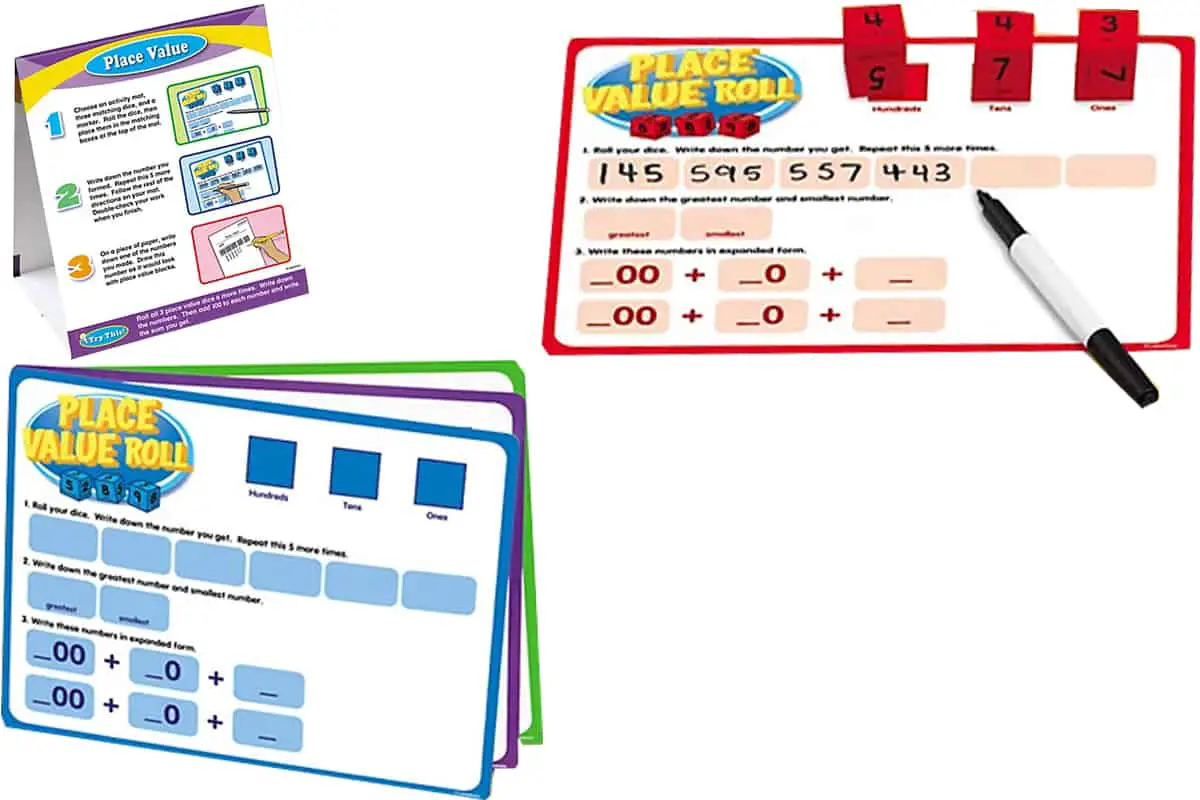 Place Value Instant Learning Center (Lakeshore Learning), a game that teaches place values with 3-digit numbers.