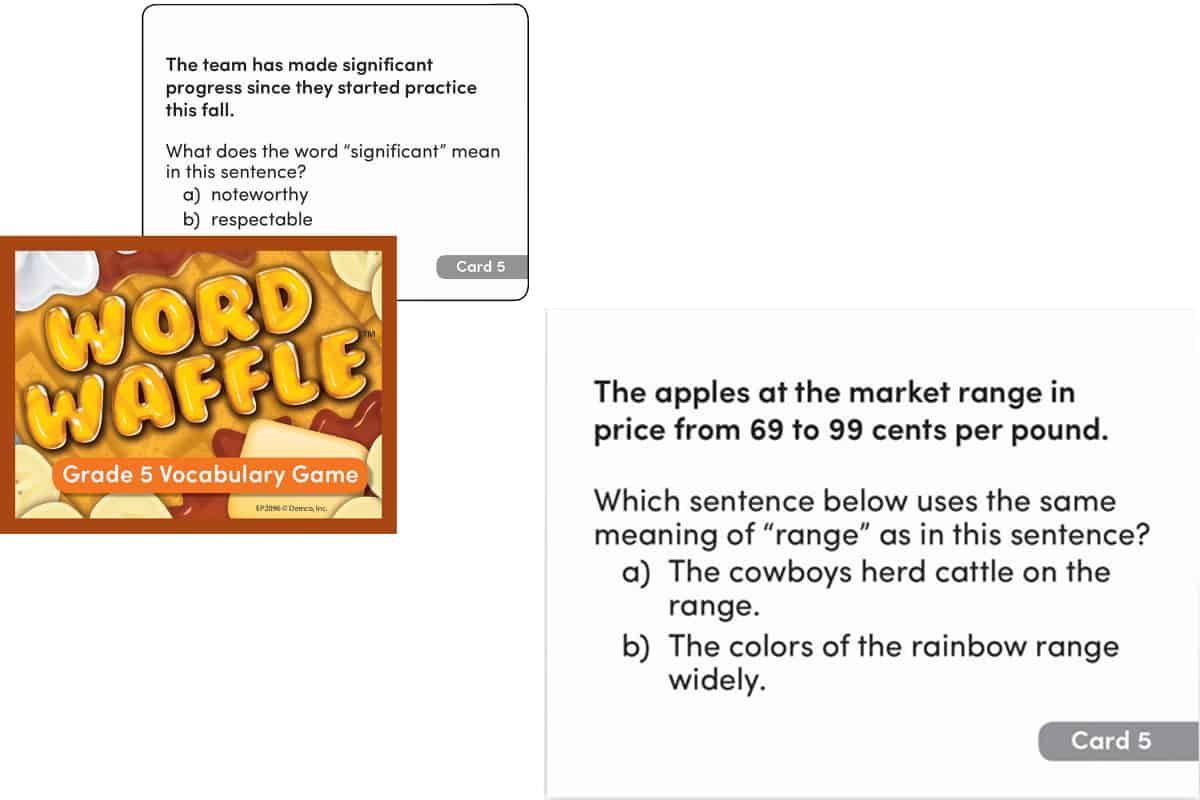 Word Waffle (Edupress) is a fun game to practice and reinforce vocabulary.