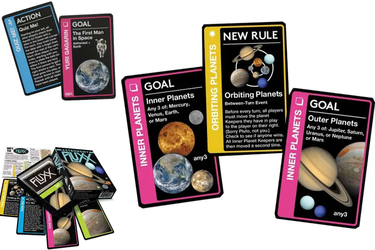 Astronomy Fluxx ( Looney Labs) is a card game about space exploration.