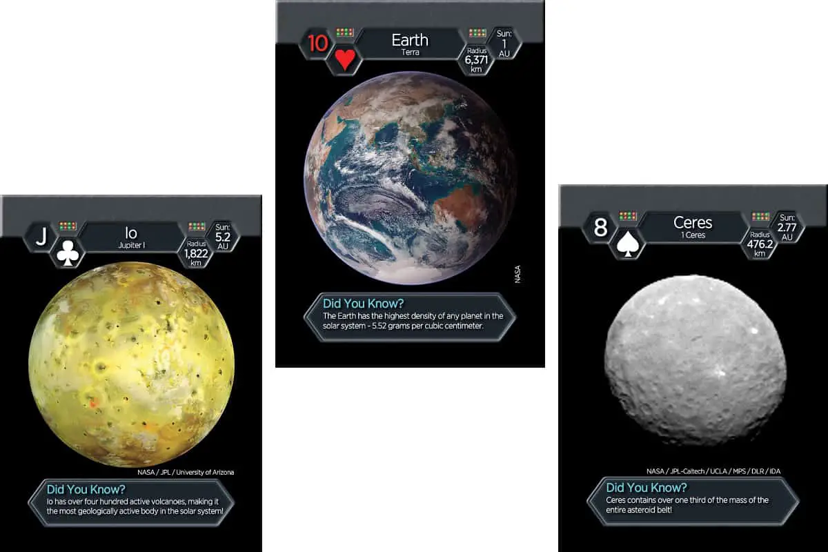 Solar System Playing Cards (Brightstar Astronomy) is a card game to learn more about the solar system.