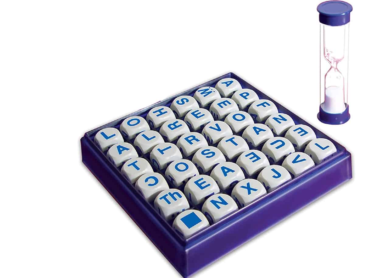 Super Big Boggle (Winning Moves) is a word game that helps children to improve their vocabulary.