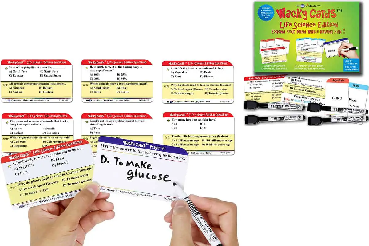 Wacky Cards: Life Science Edition (Think2Master) is a quiz card game that covers several biology topics.
