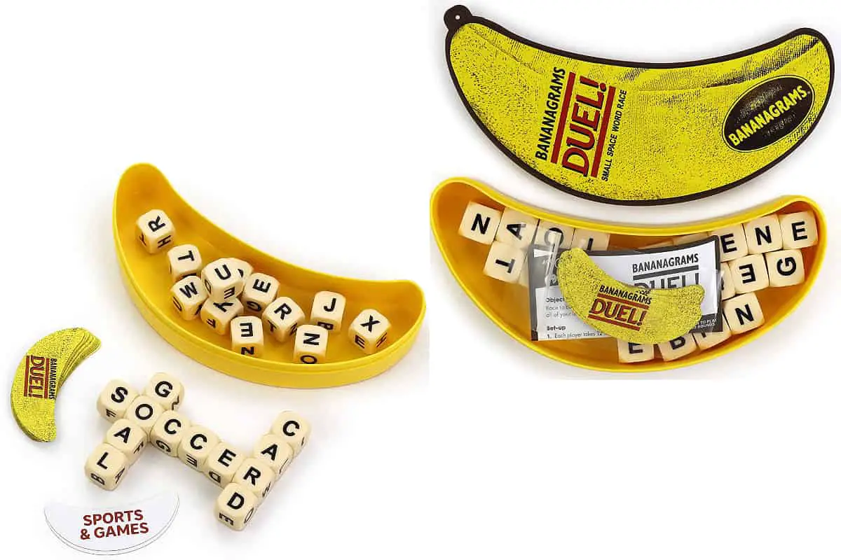 Bananagrams Duel (Bananagrams) is a fun banana-shaped theme game to improve vocabulary.