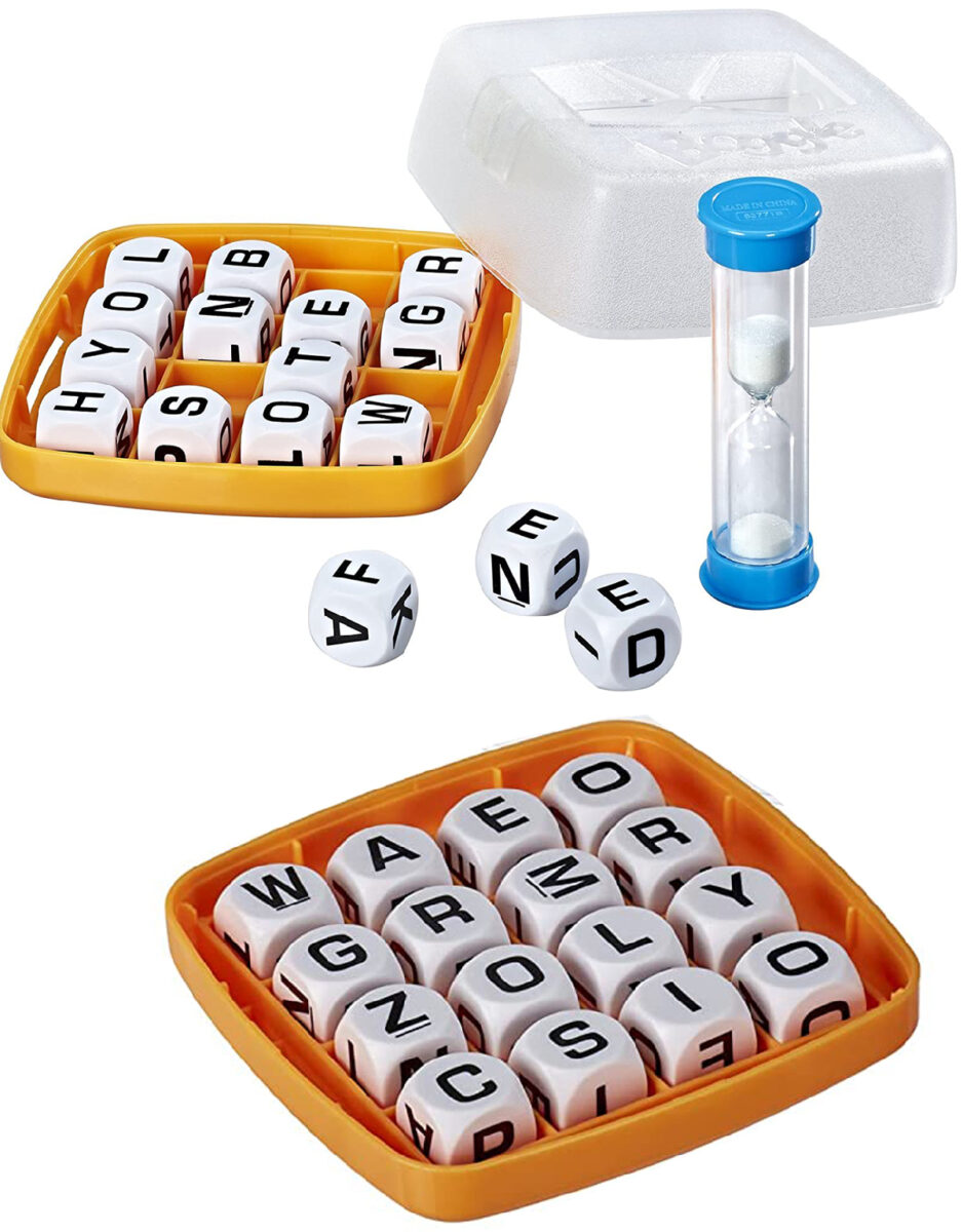 Boggle (Hasbro) is a classic family word game.