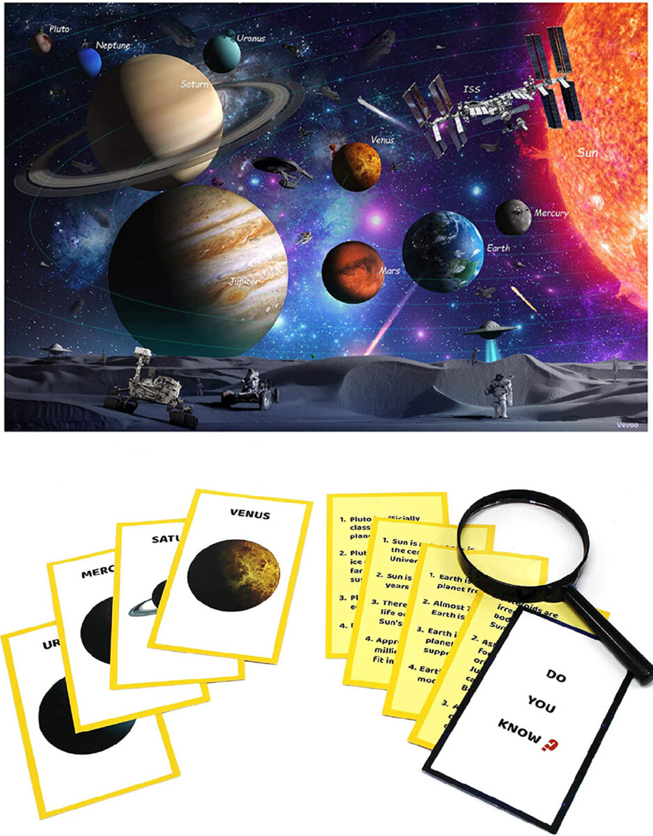 Solar System Spy Puzzle with Flashcards (Vevoo) is a fun game to improve observation skills, memory and spatial awareness.