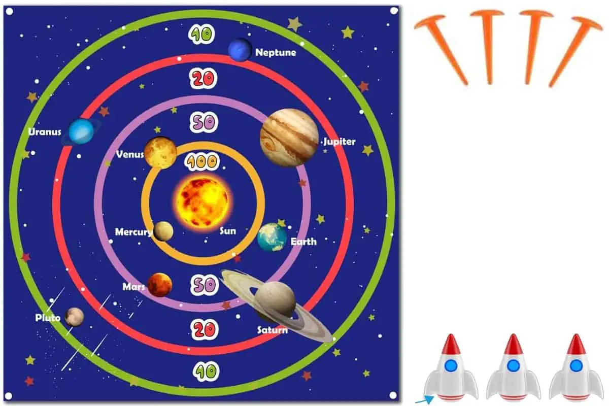 Space Darts (Arber) is a fun game that helps kids learn counting, addition and astronomy. 