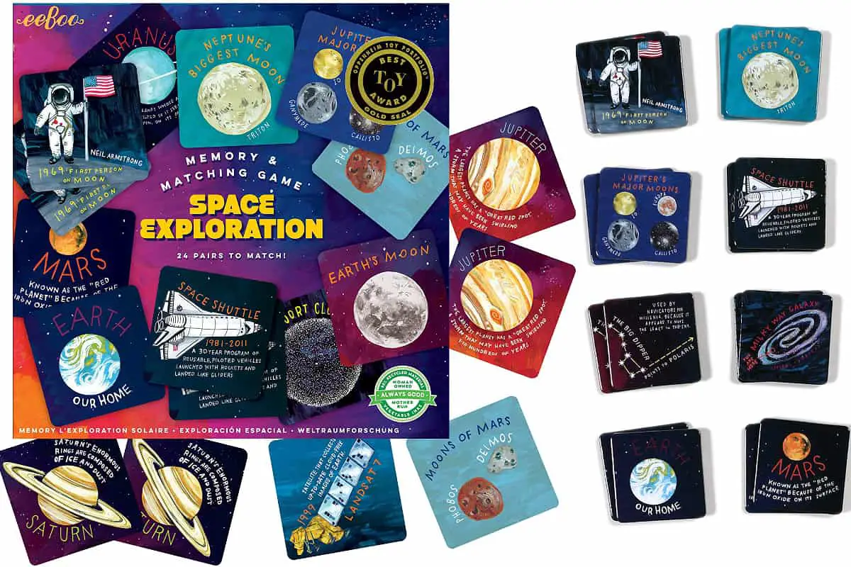 Space Exploration (Eeboo) is a memory and matching game about space.