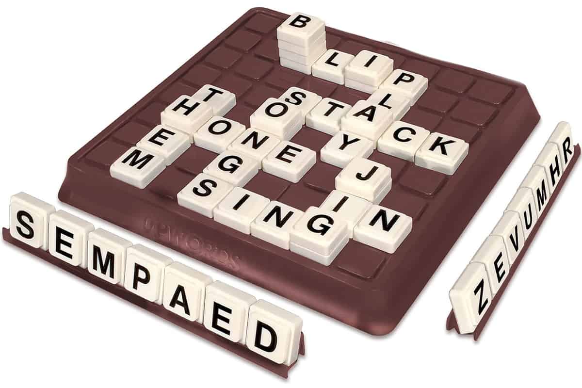 Upwords (Winning Moves) is a game to build words and reinforce your vocabulary.