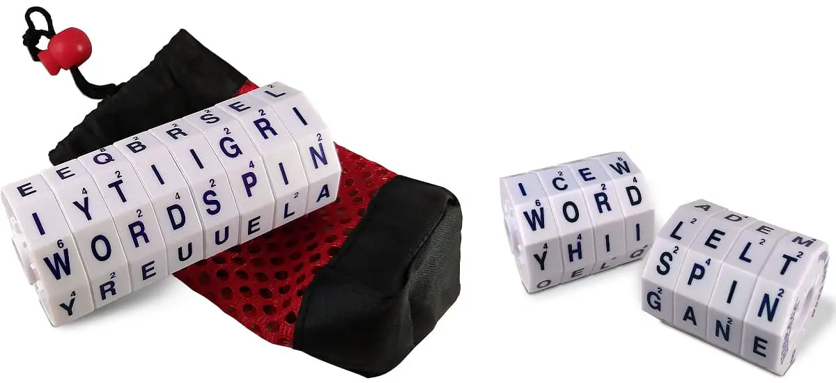 Word Spin (Geospace) is a crossword-style magnetic Word game to improve spelling and word recognition.