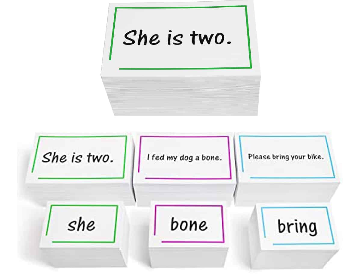 1,200 Sight Word and Sentences Reading Flash Cards, a game to practice Dolch sights words and over 400 Fry sight words.