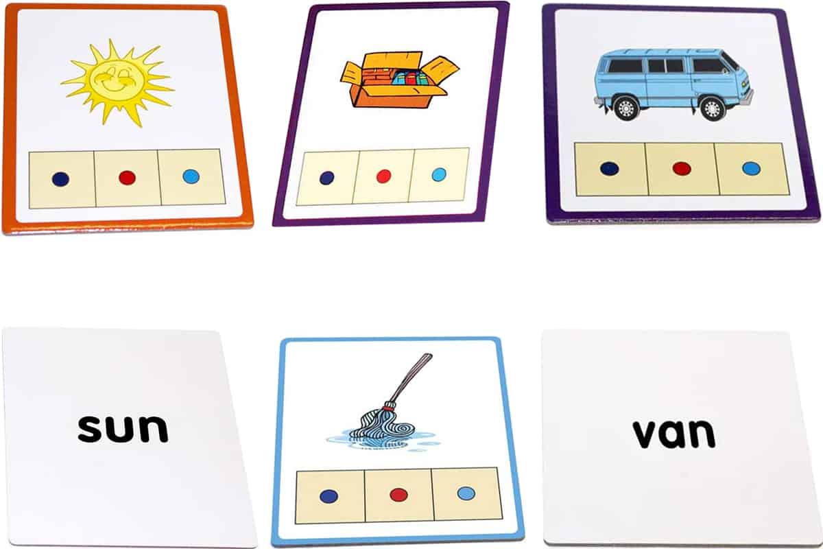 CVC Builders Activity Cards is game that helps children learn to sound out and build words.