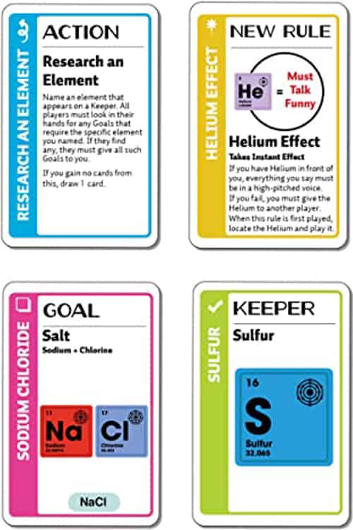 Chemistry Fluxx is card game to understand the basics of chemistry.