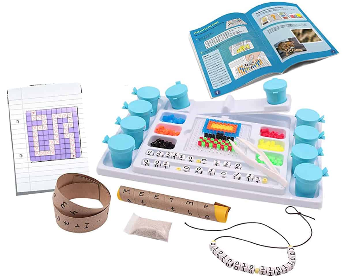 My First Coding and Computer Science Kit helps teach encoding to children aged 6 to 12 years old.