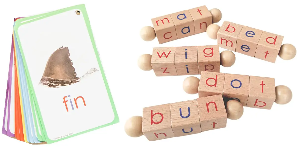 Spin-and-Read Blocks, a game for learning how to read and spell CVC words.