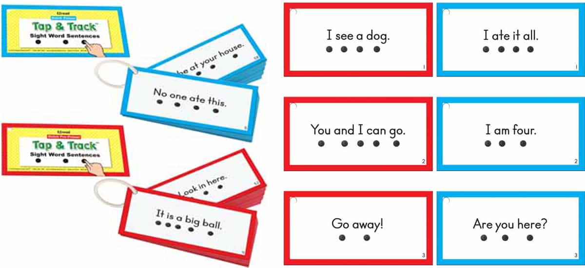 Tap and Track is a game for a recognition of sight words in complete sentences.