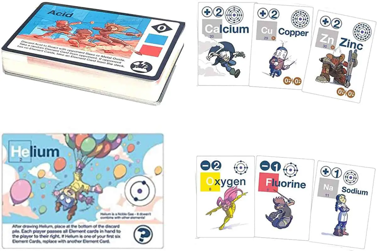 Valence is a drafting card game to learn chemistry concepts.