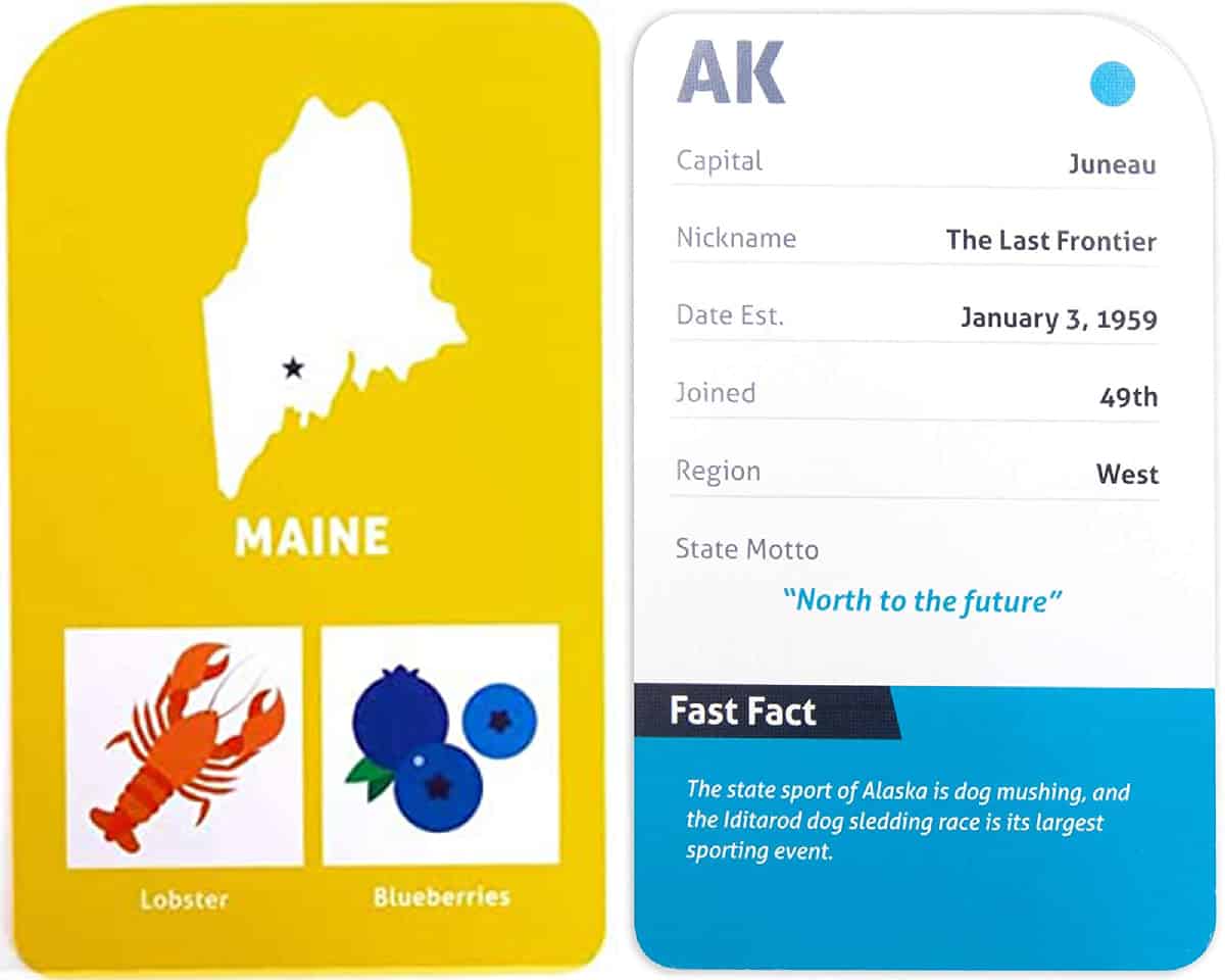 States and Capitals  is flashcard game that features facts about different US states.