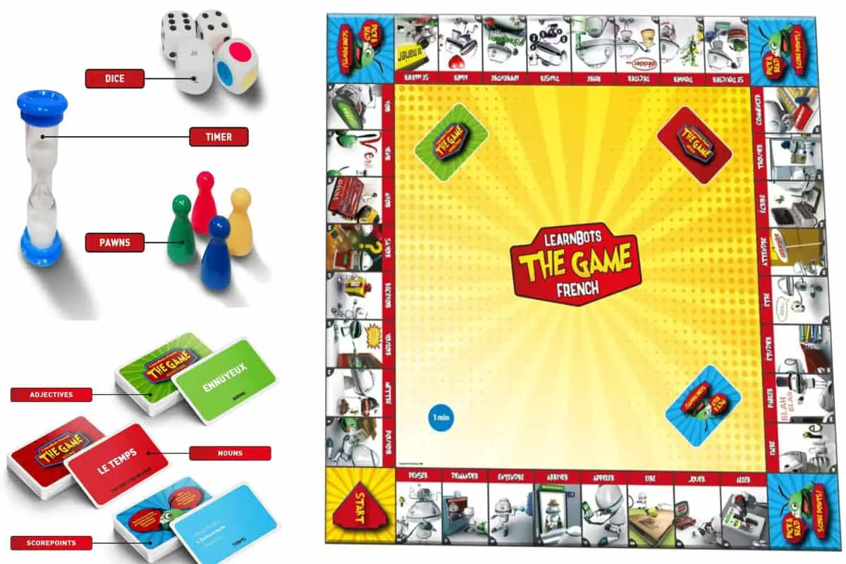 LearnBots the Game (iEdutainments), a board game to enrich your French vocabulary.