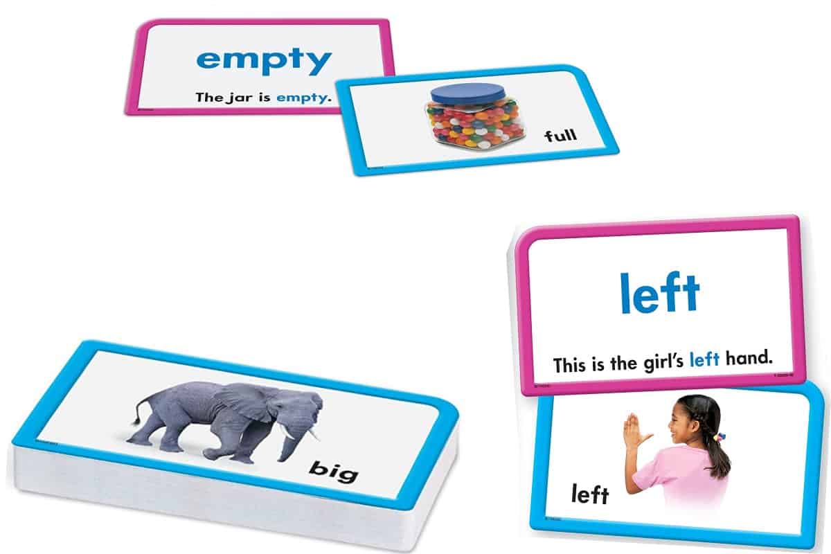 Opposites (Trend Enterprises), a flashcard set to teach younger children about opposites. 
