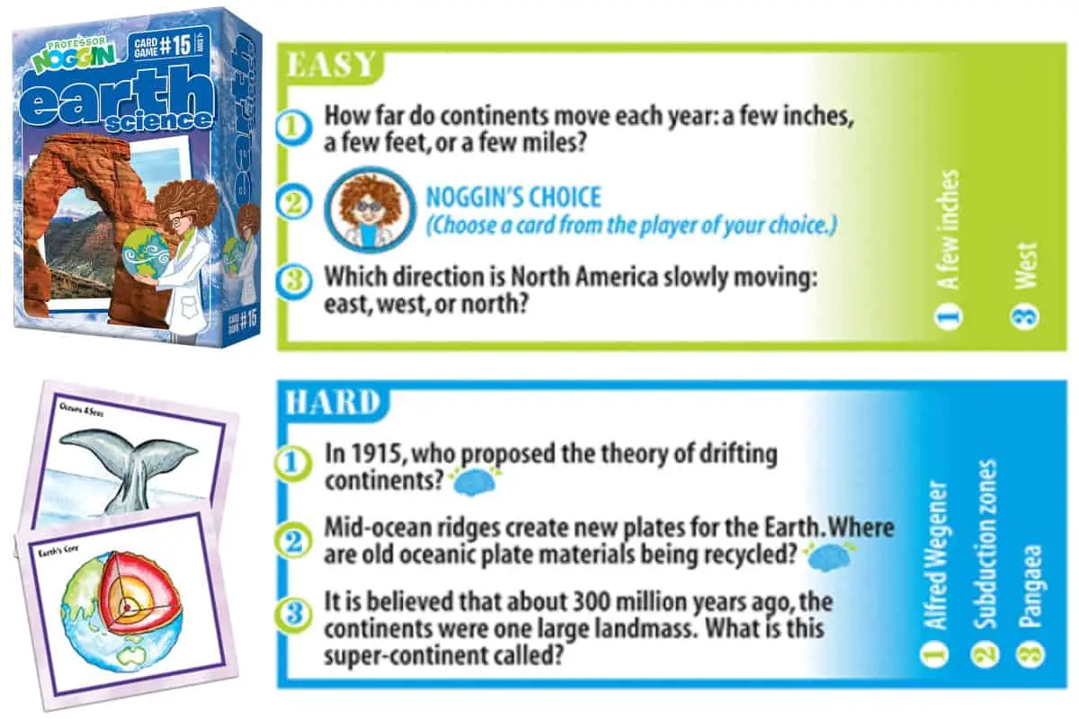 Professor Noggin's Earth Science (Outset Media) is a quiz card game about geology.