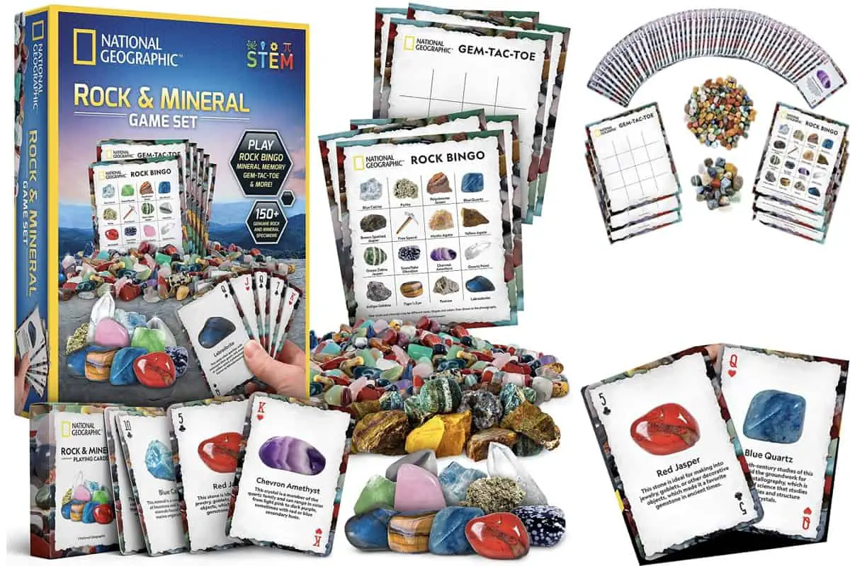 Rock & Mineral Game Set (National Geographic) is a geology bingo and card games set.