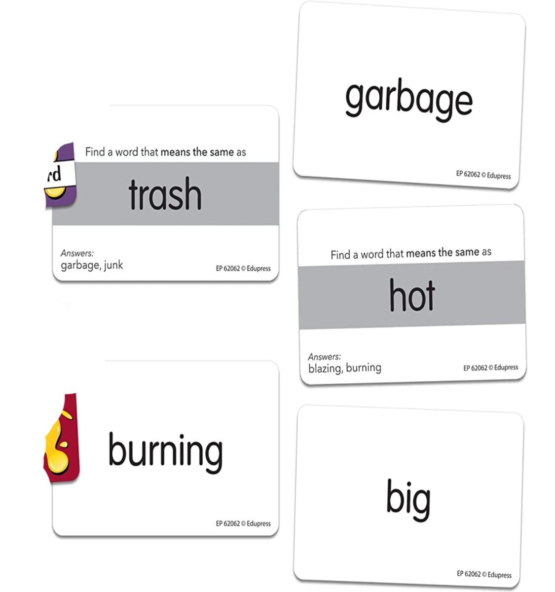 Synonyms Splat (Edupress), a matching card game to boost your vocabulary.