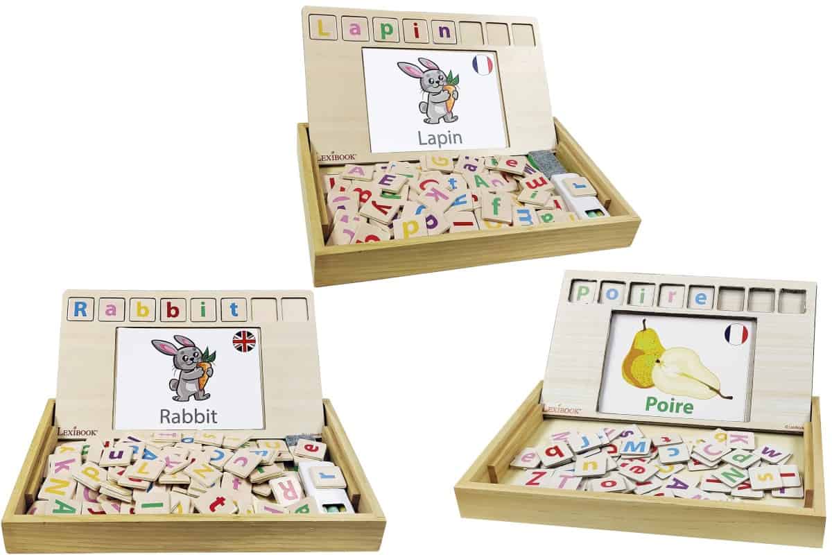 Word School English/L'école des Mots Français (BioToys), a bilingual matching game to learn French.